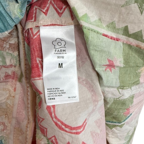 NEW Farm Rio Rainbow Sunset Halter Maxi Bow Dress Size M Cotton Crochet Trim - Picture 9 of 11